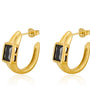 Celeste C-Shape Zircon Stud Earrings