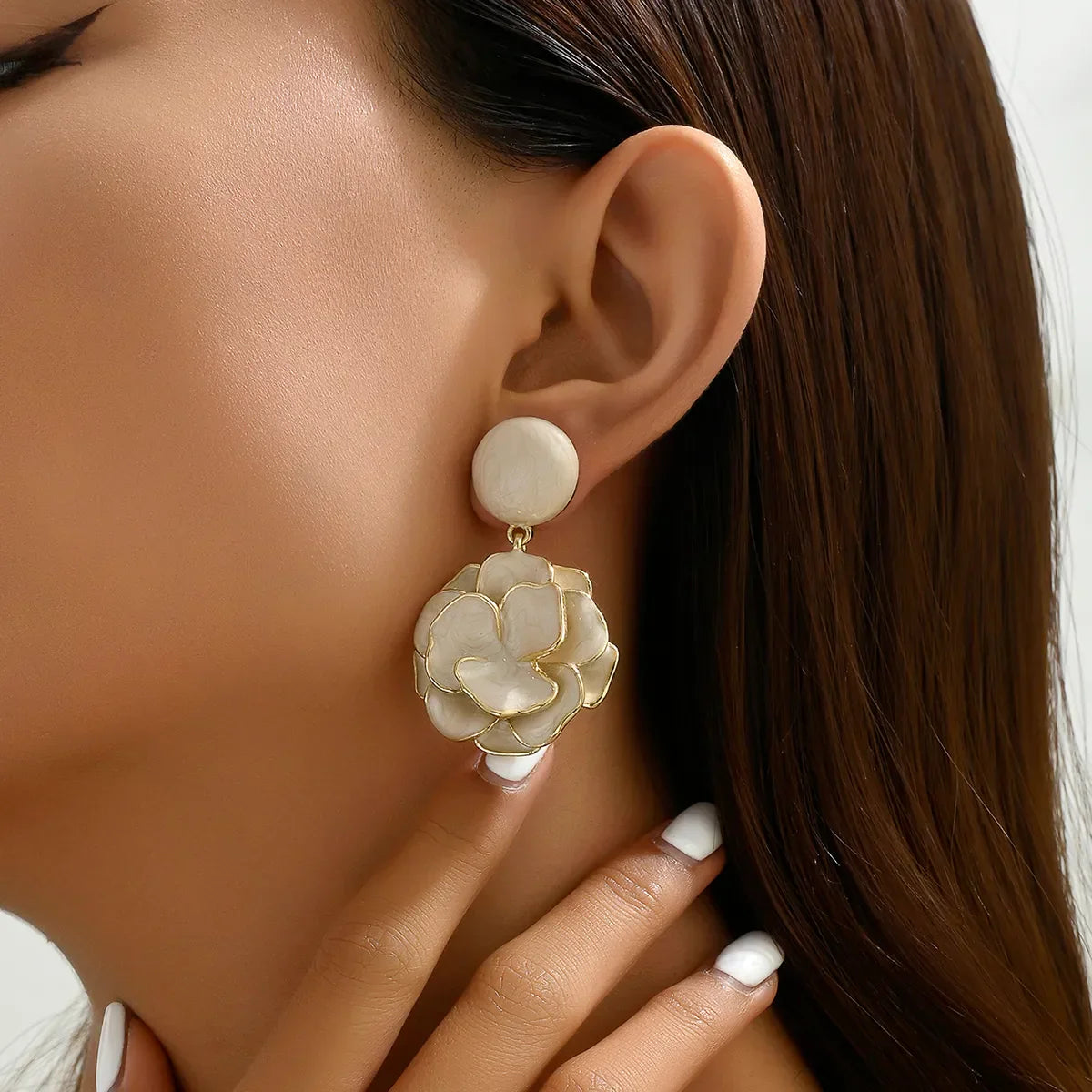 Arielle Water Drop Pearl Flower Earrings