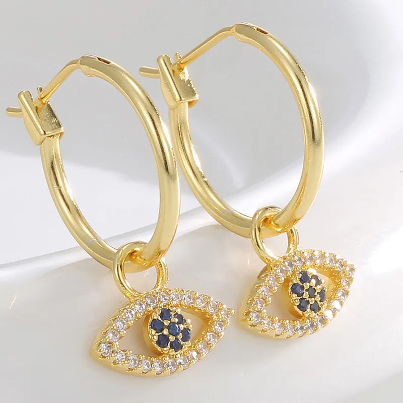 Evil Eye Zircon Drop Earrings