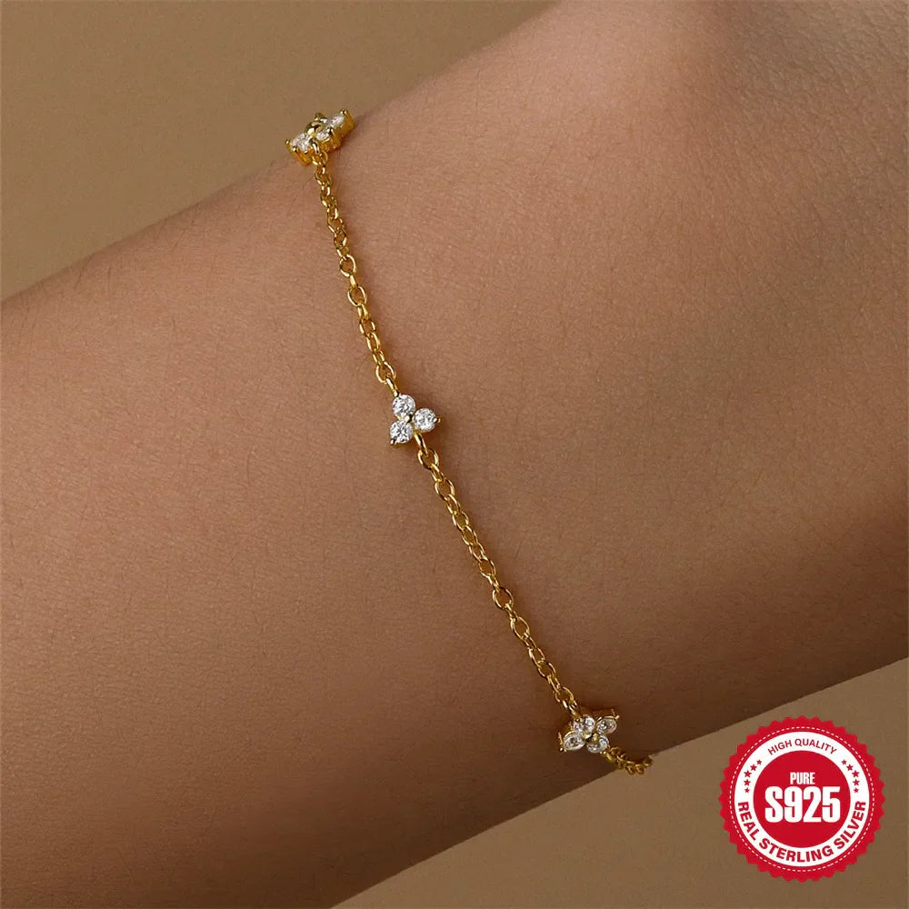 Luna Sterling Silver Chain Charm Bracelet