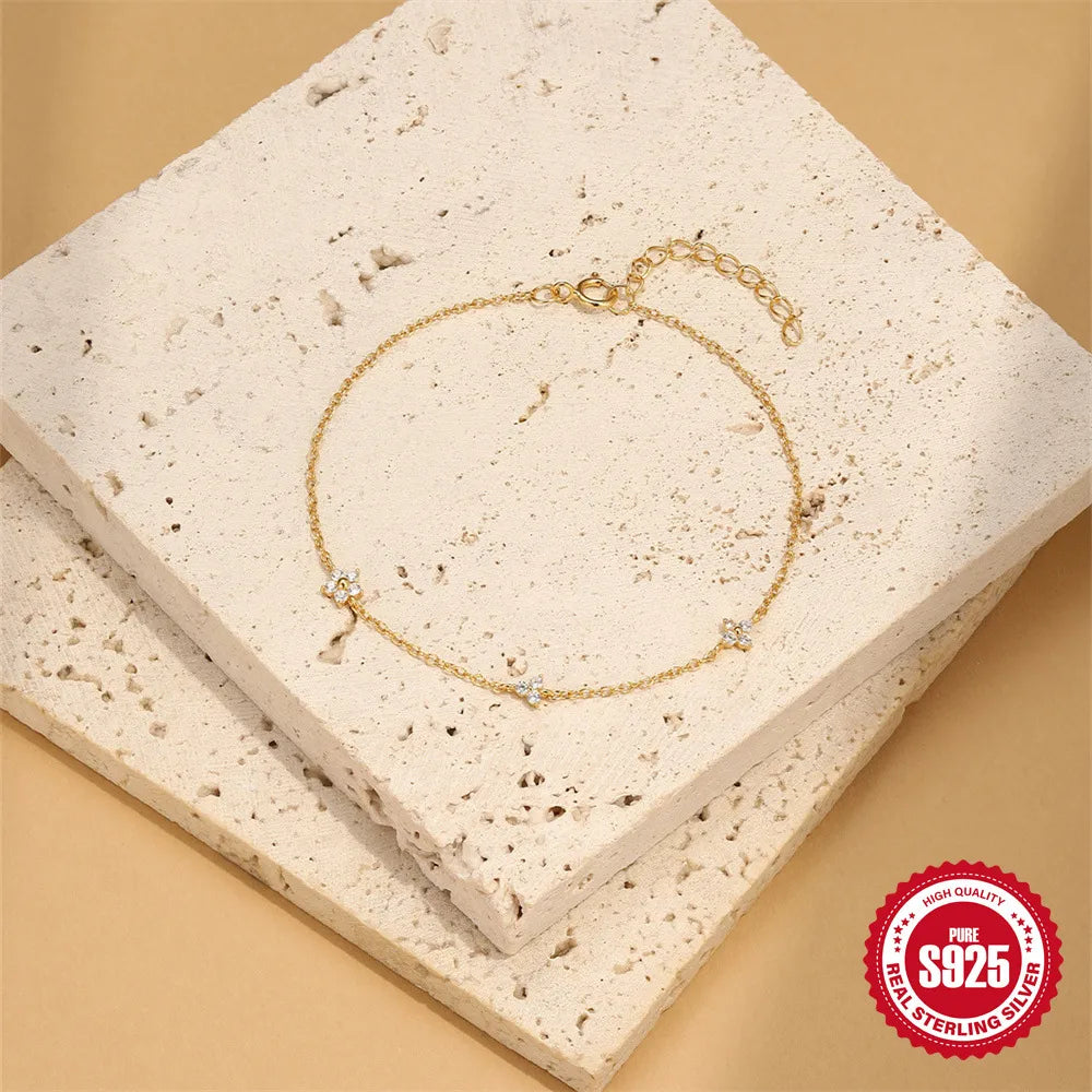 Luna Sterling Silver Chain Charm Bracelet