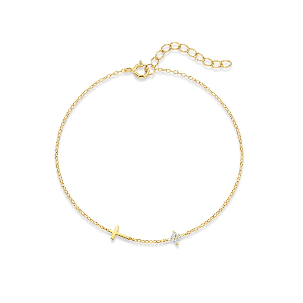 Luna Sterling Silver Cable Chain Charm Bracelet