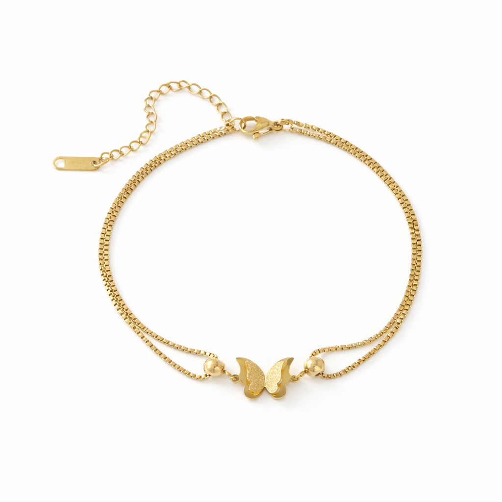 Aveline Butterfly Gold Charm Bracelet