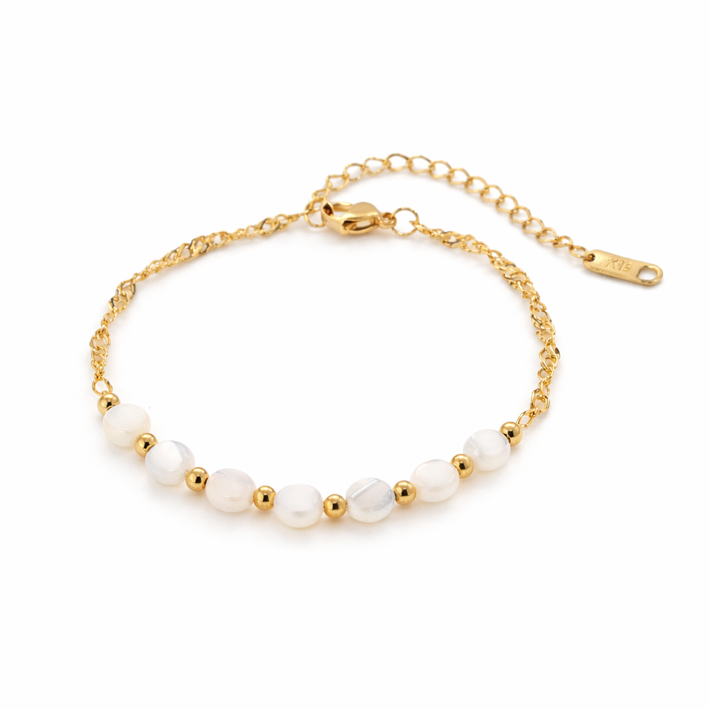 Elise Pearl Beaded Charm Bracelet