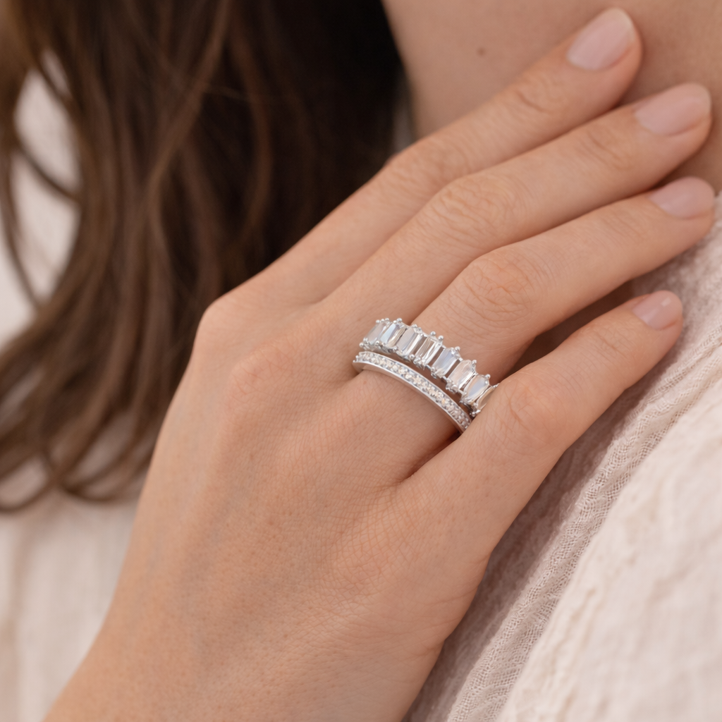 Astra Geometric Zircon Open Ring