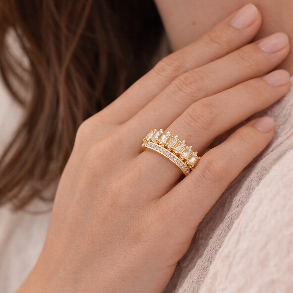 Astra Geometric Zircon Open Ring