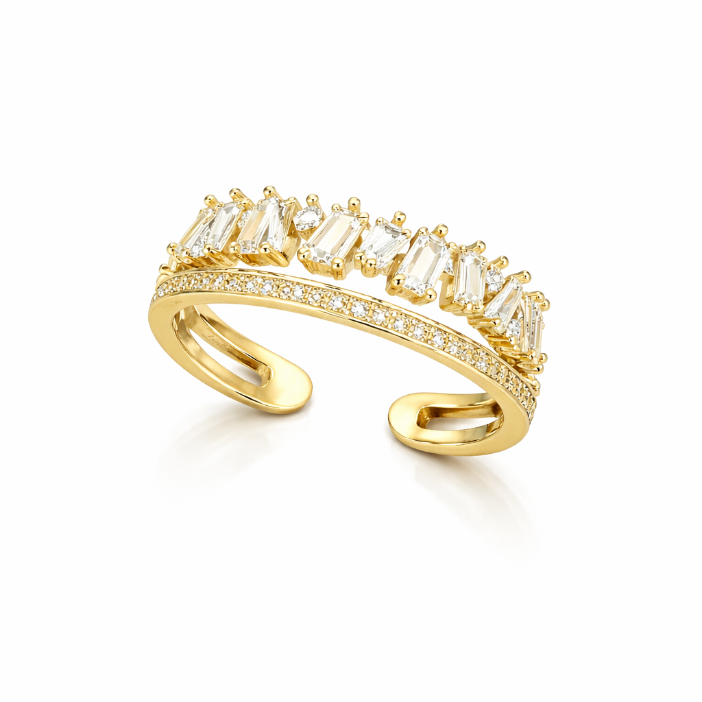Astra Geometric Zircon Open Ring