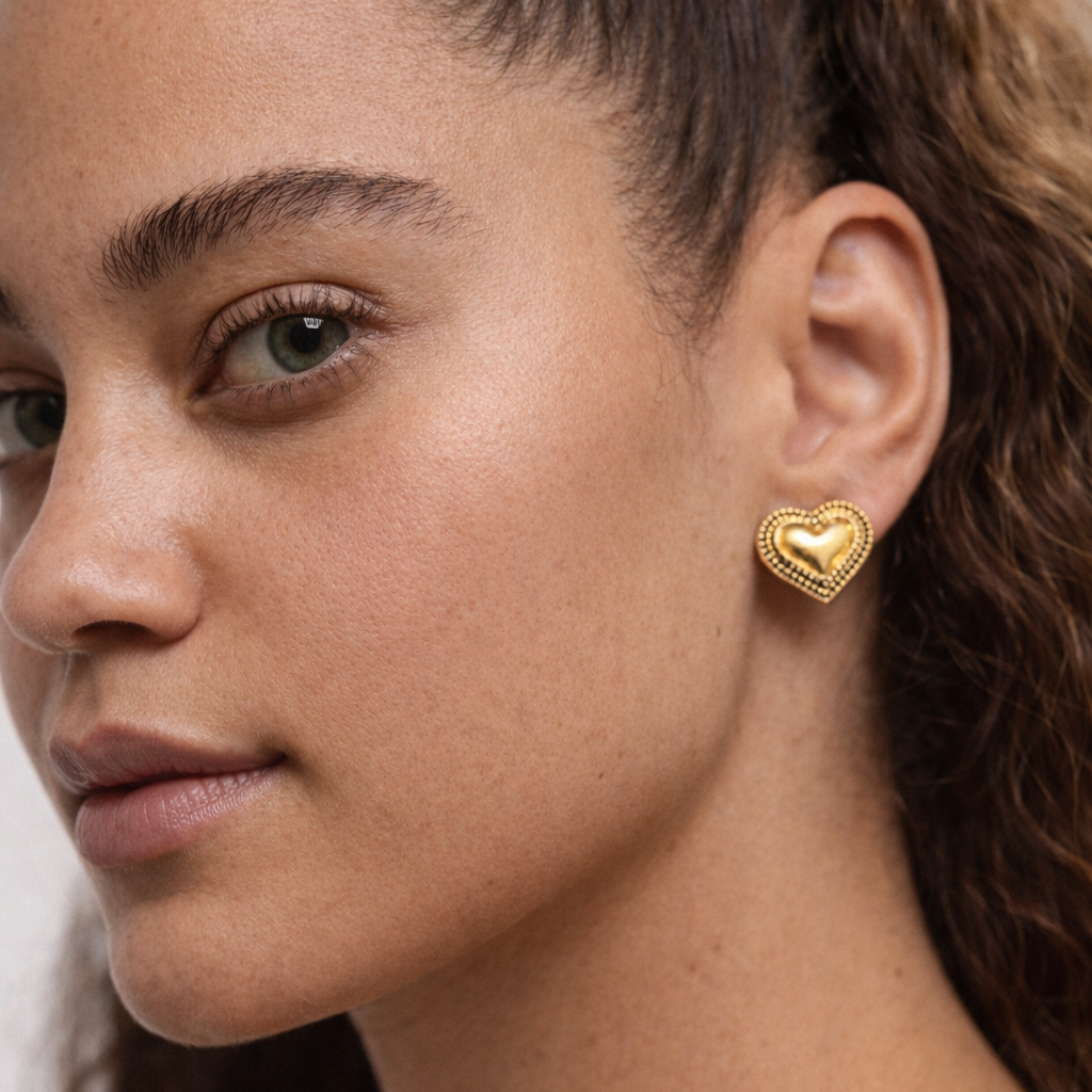 Amora Heart Stud Earrings