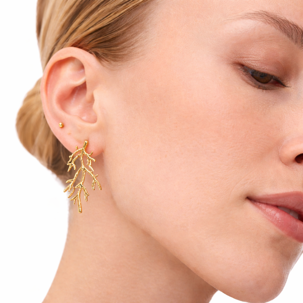 Coral Starfish Stud Earrings