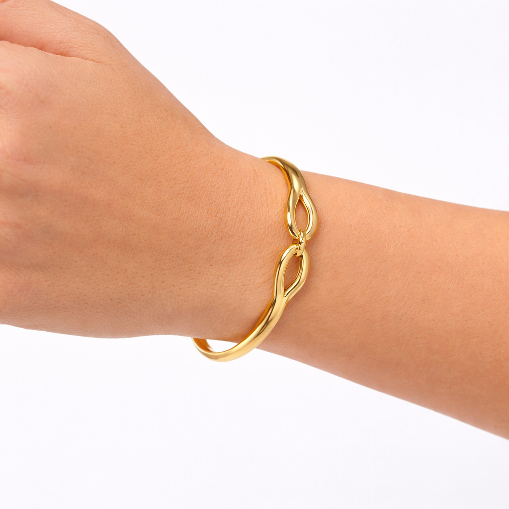 Elara Ellipse Gold Bangle