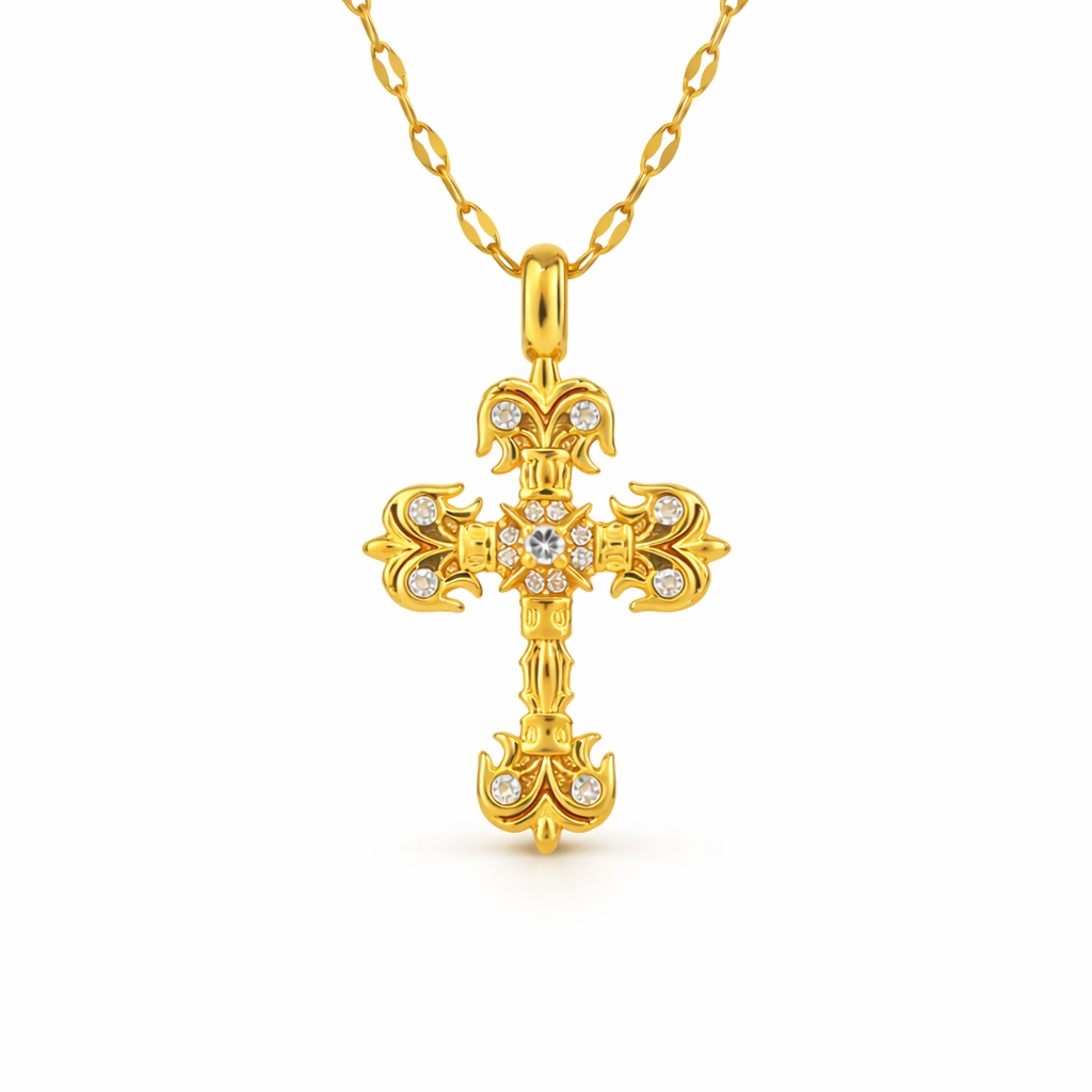 Crux Geometric Cross Necklace