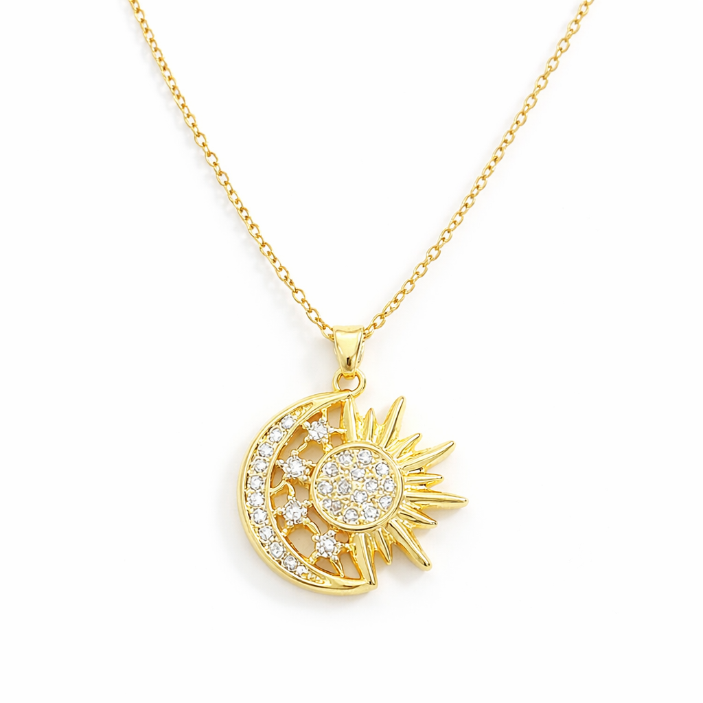 Astra Sun Moon Zircon Necklace