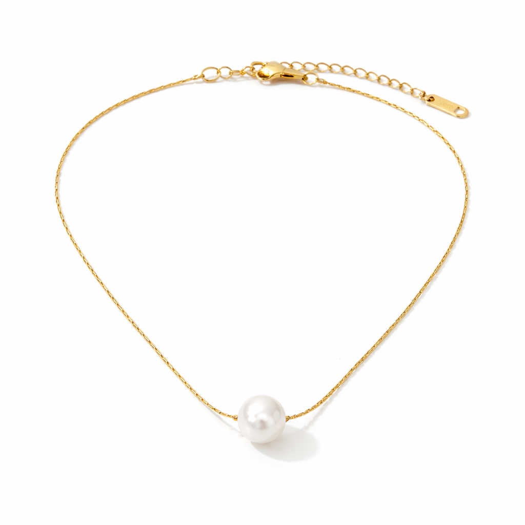 Luna Single Pearl Pendant Necklace