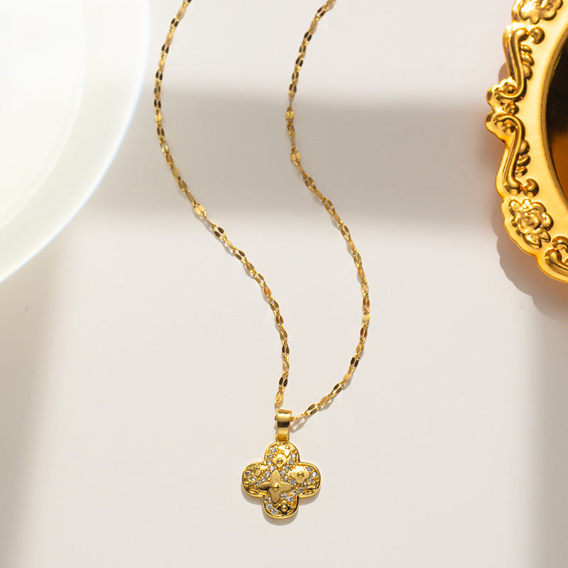 Auron Geometric Gold Necklace