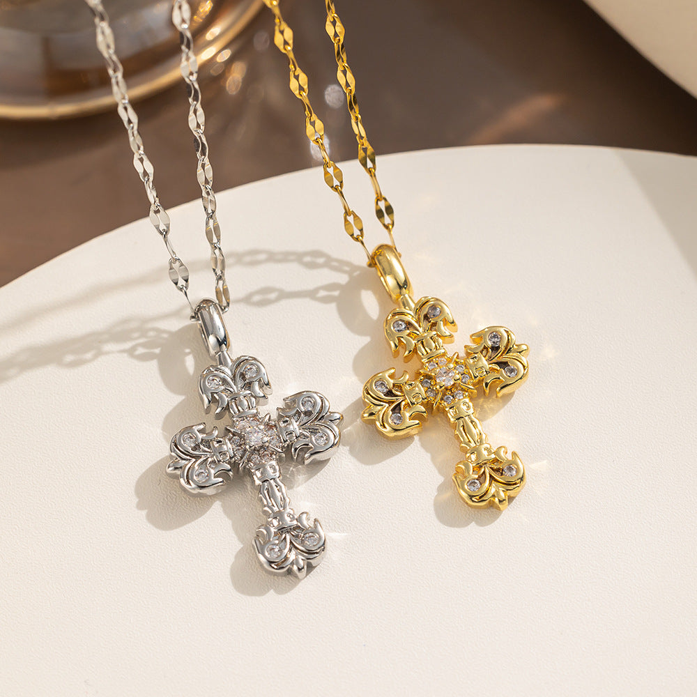 Crux Geometric Cross Necklace