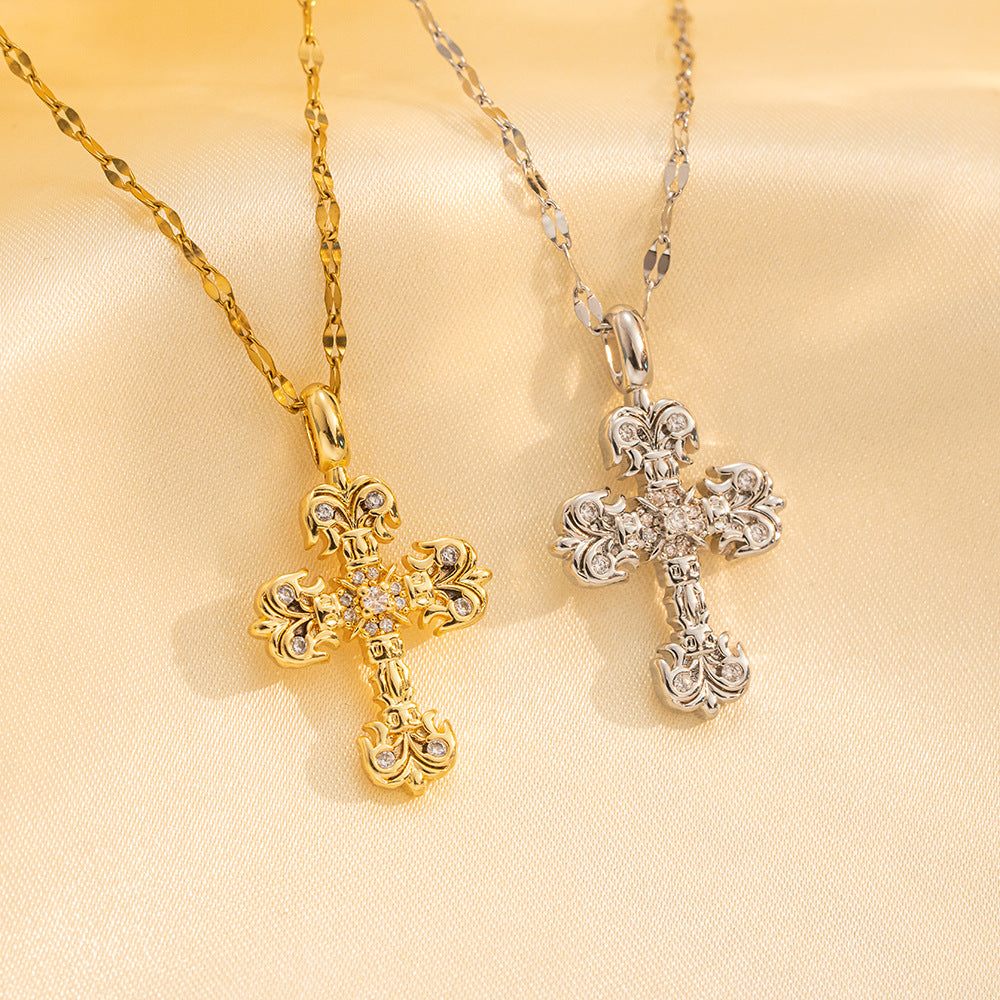 Crux Geometric Cross Necklace