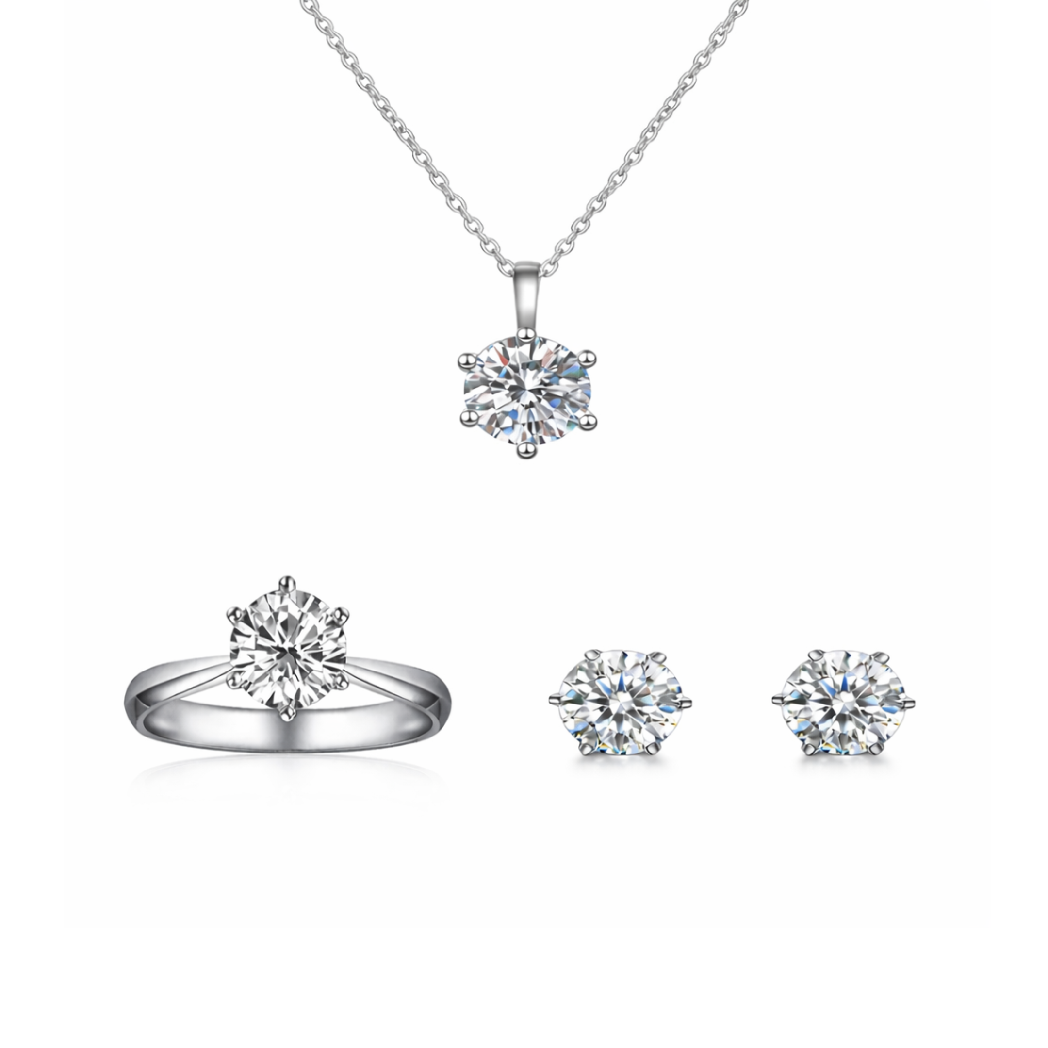 Celeste Six-Claw Crystal Jewelry Set
