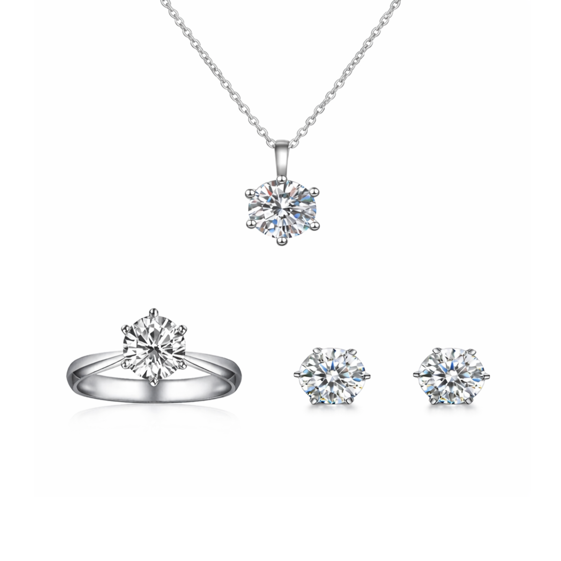 Celeste Six-Claw Crystal Jewelry Set