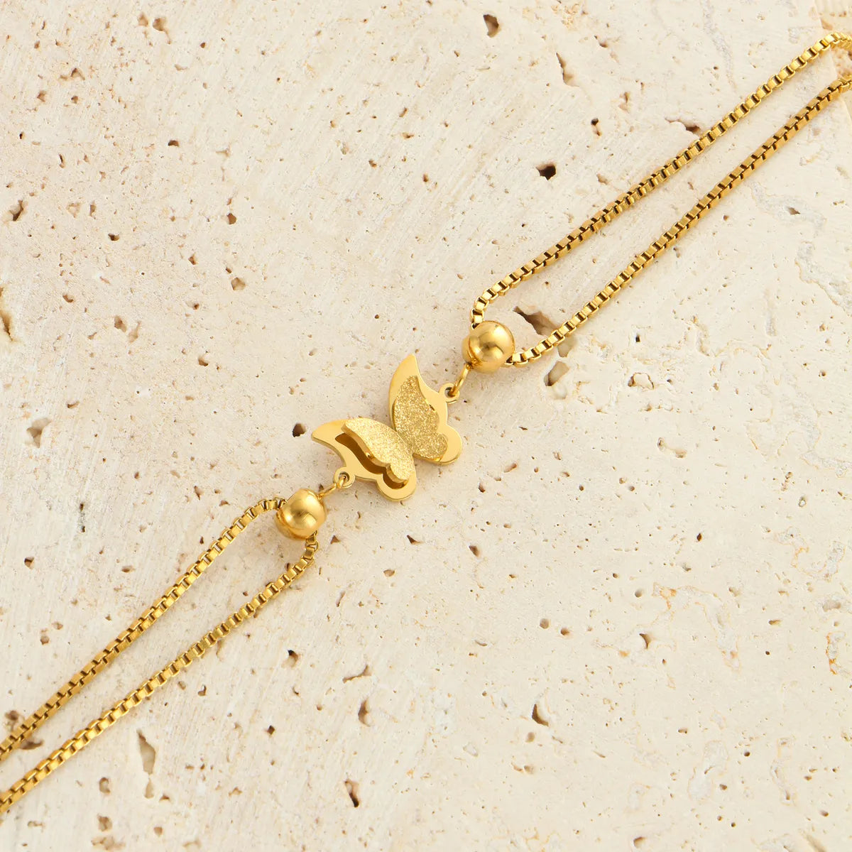 Aveline Butterfly Gold Charm Bracelet