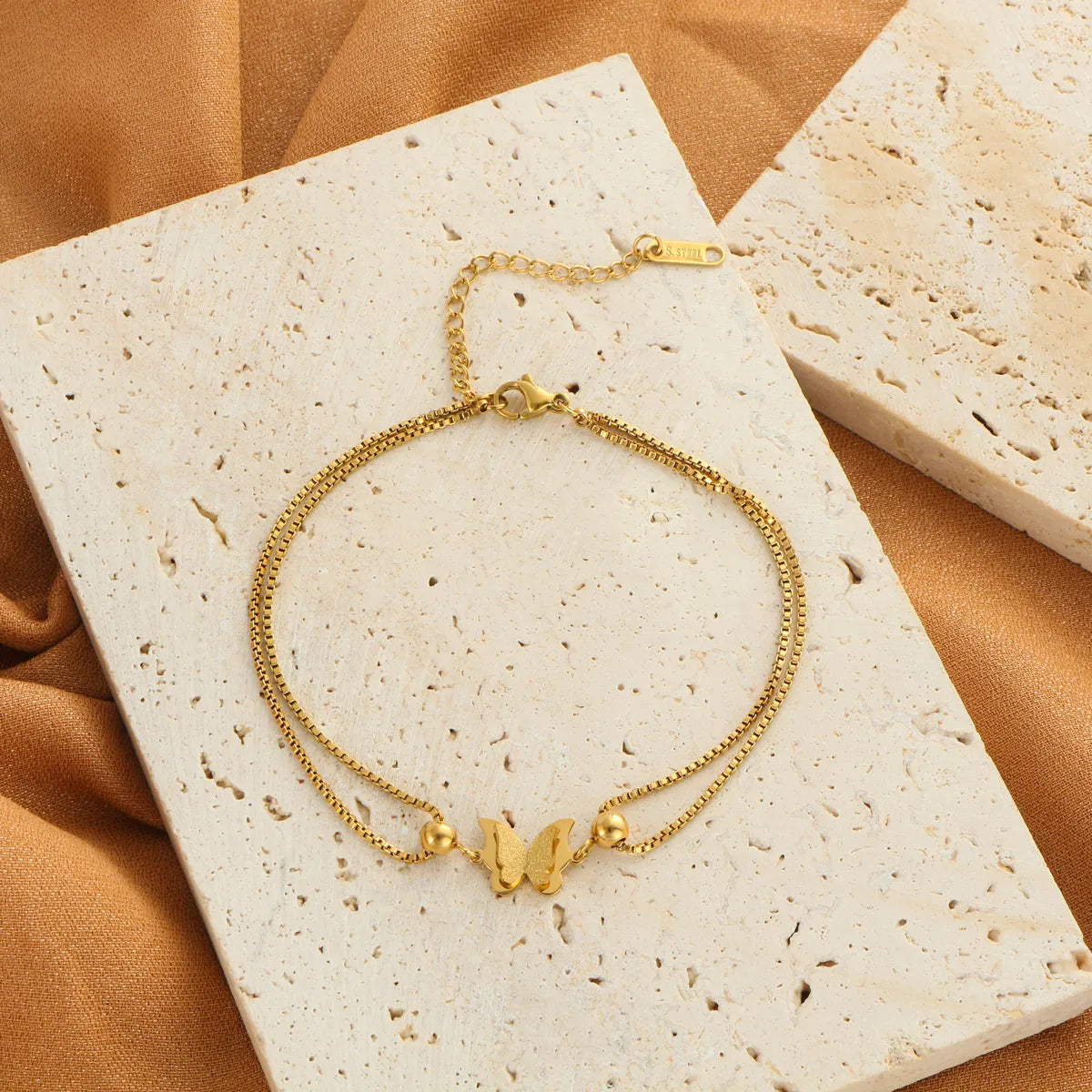 Aveline Butterfly Gold Charm Bracelet