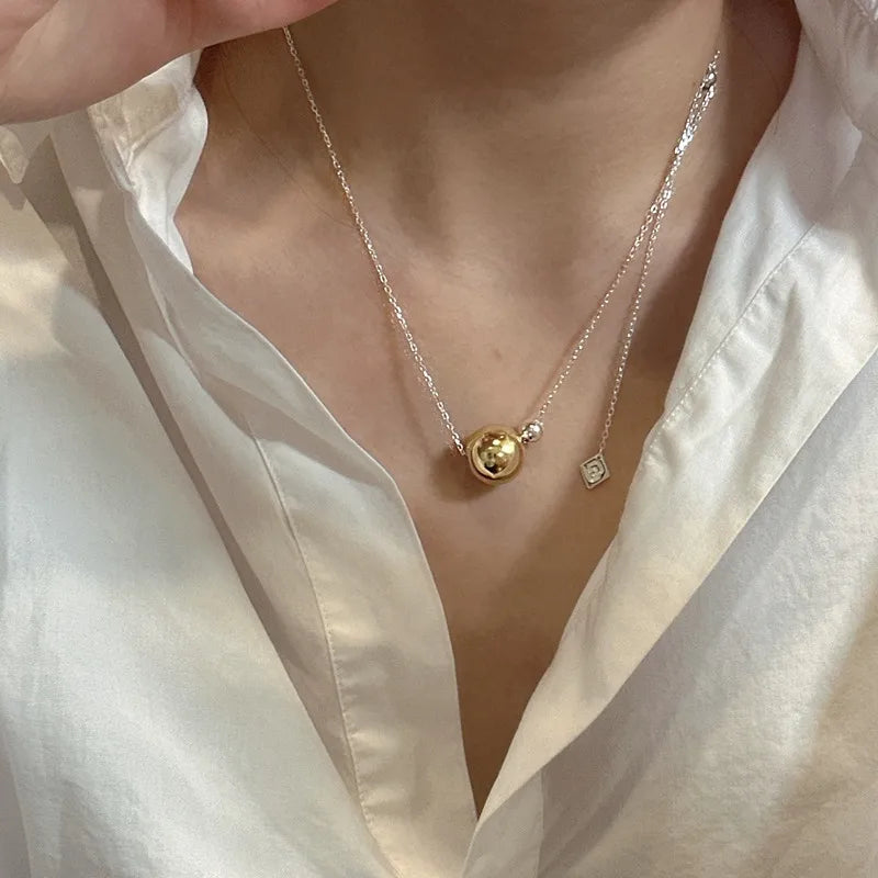 Solene Round Sterling Silver Pendant Necklace