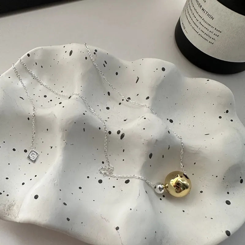 Solene Round Sterling Silver Pendant Necklace