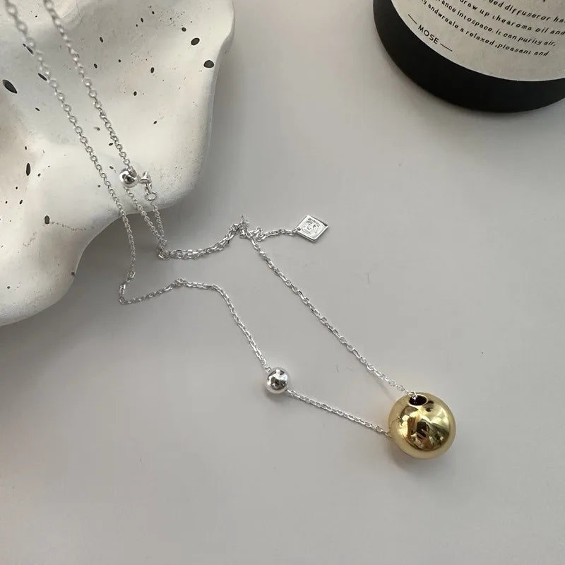 Solene Round Sterling Silver Pendant Necklace