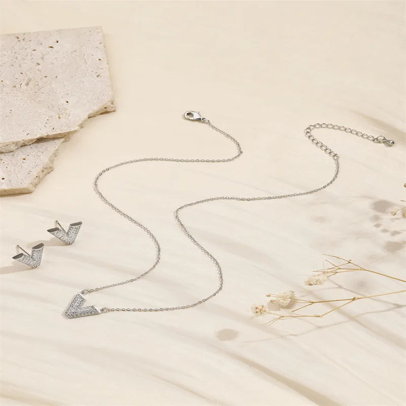 Vera V-Shape Zircon Jewelry Set