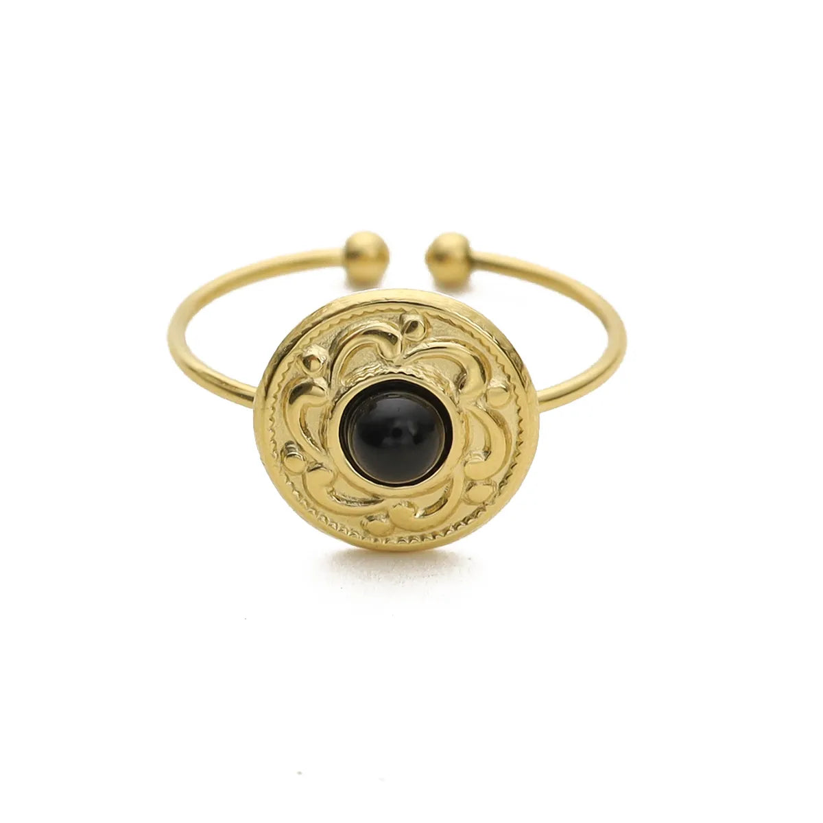 Camille Geometric Stone Open Ring