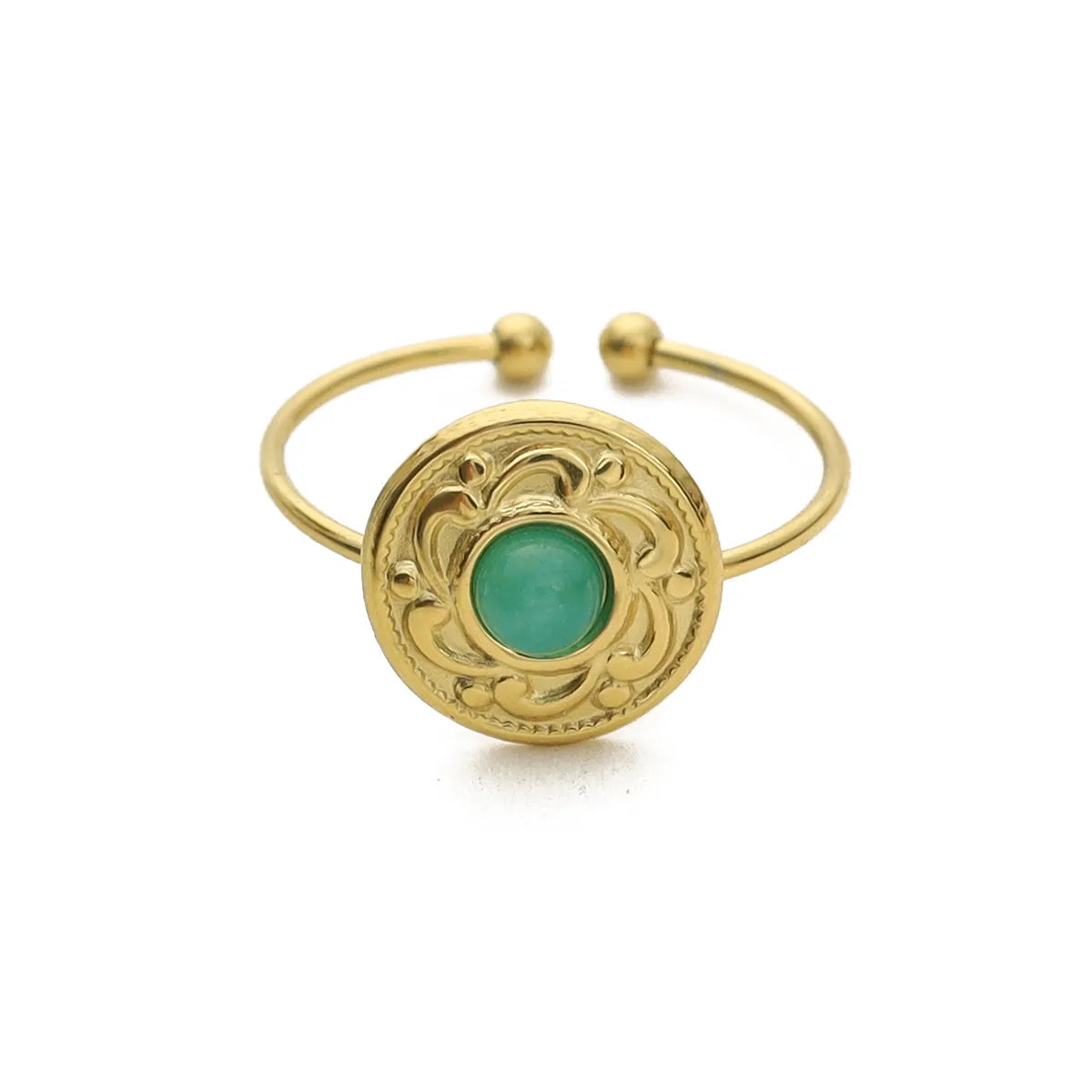 Camille Geometric Stone Open Ring