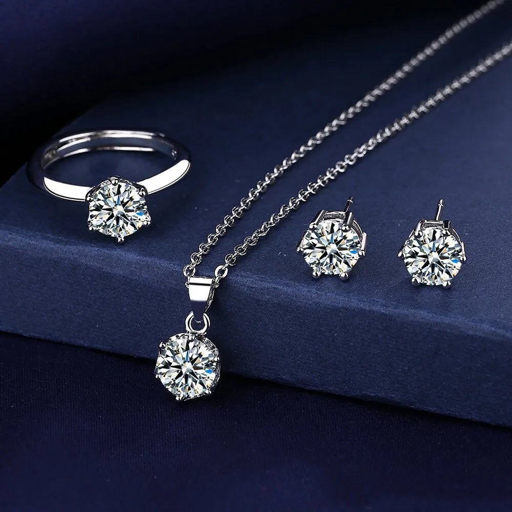 Celeste Six-Claw Crystal Jewelry Set