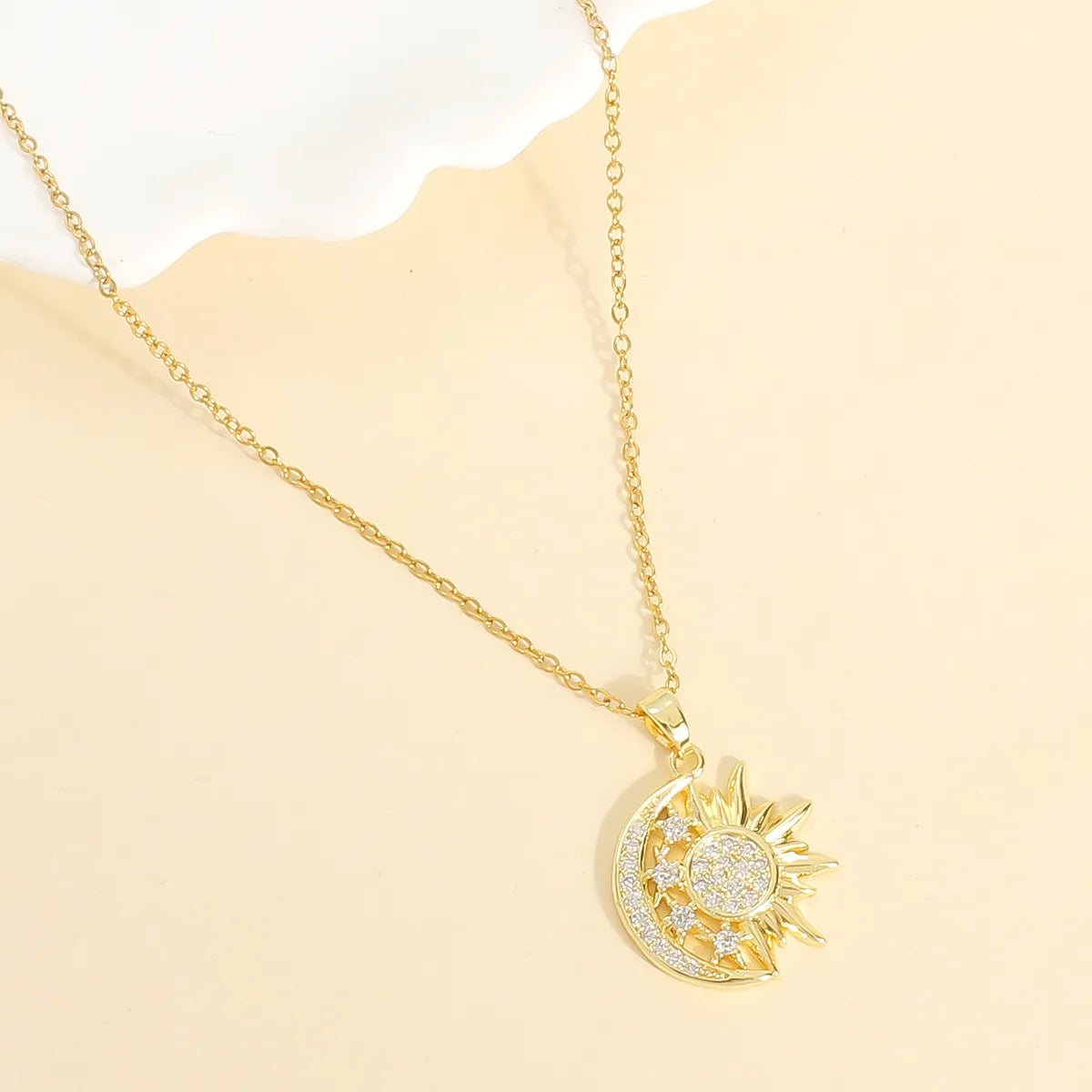 Astra Sun Moon Zircon Necklace