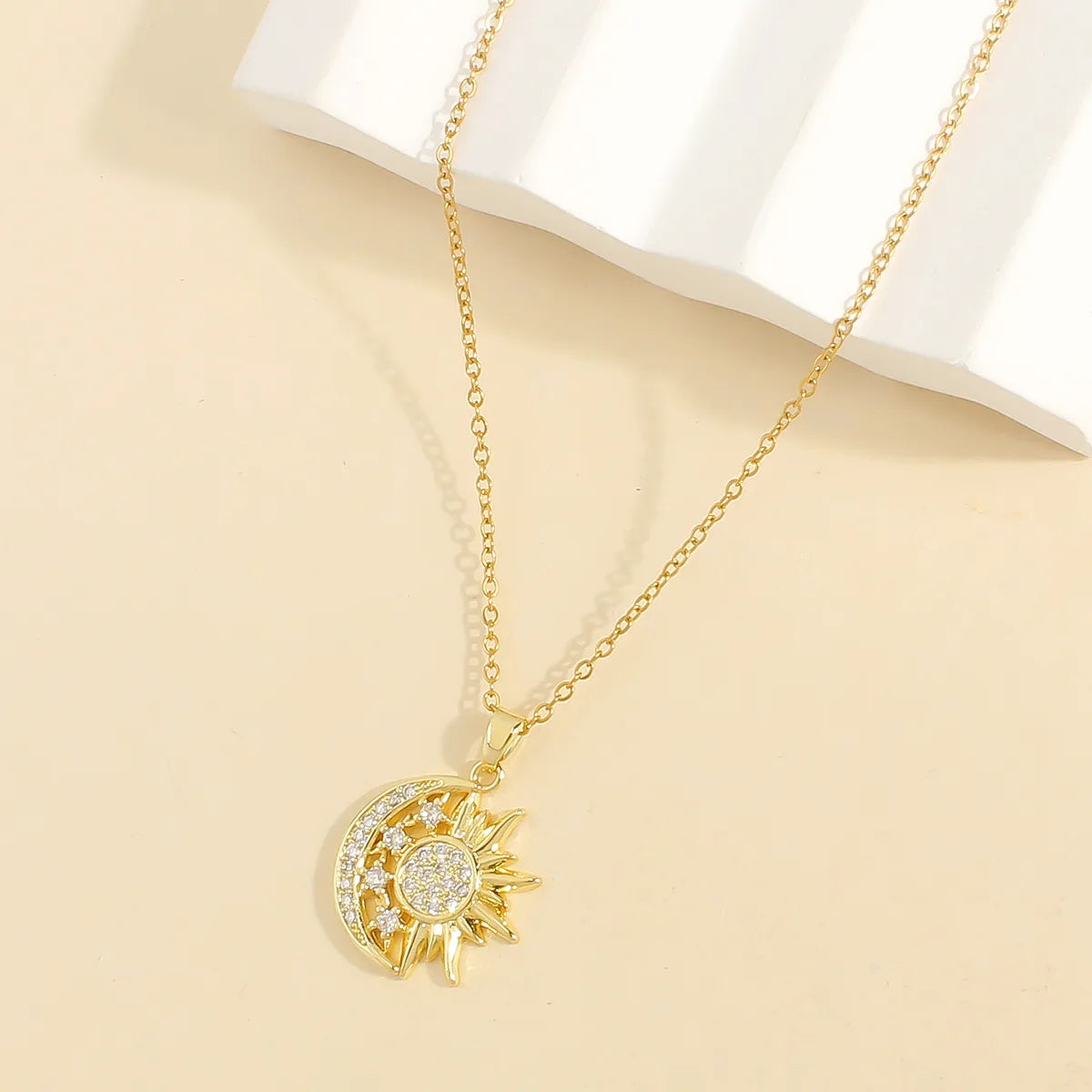 Astra Sun Moon Zircon Necklace