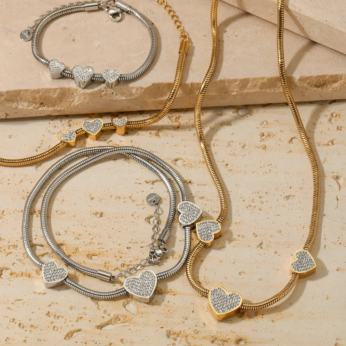 Amora Heart Zircon Jewellery Set