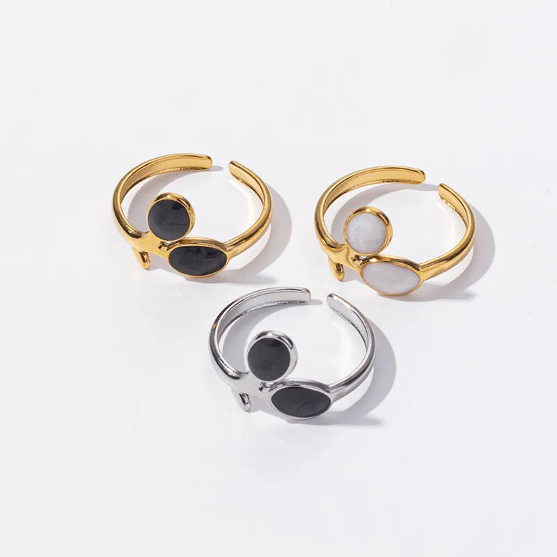 Orin Enamel Geometric Open Ring