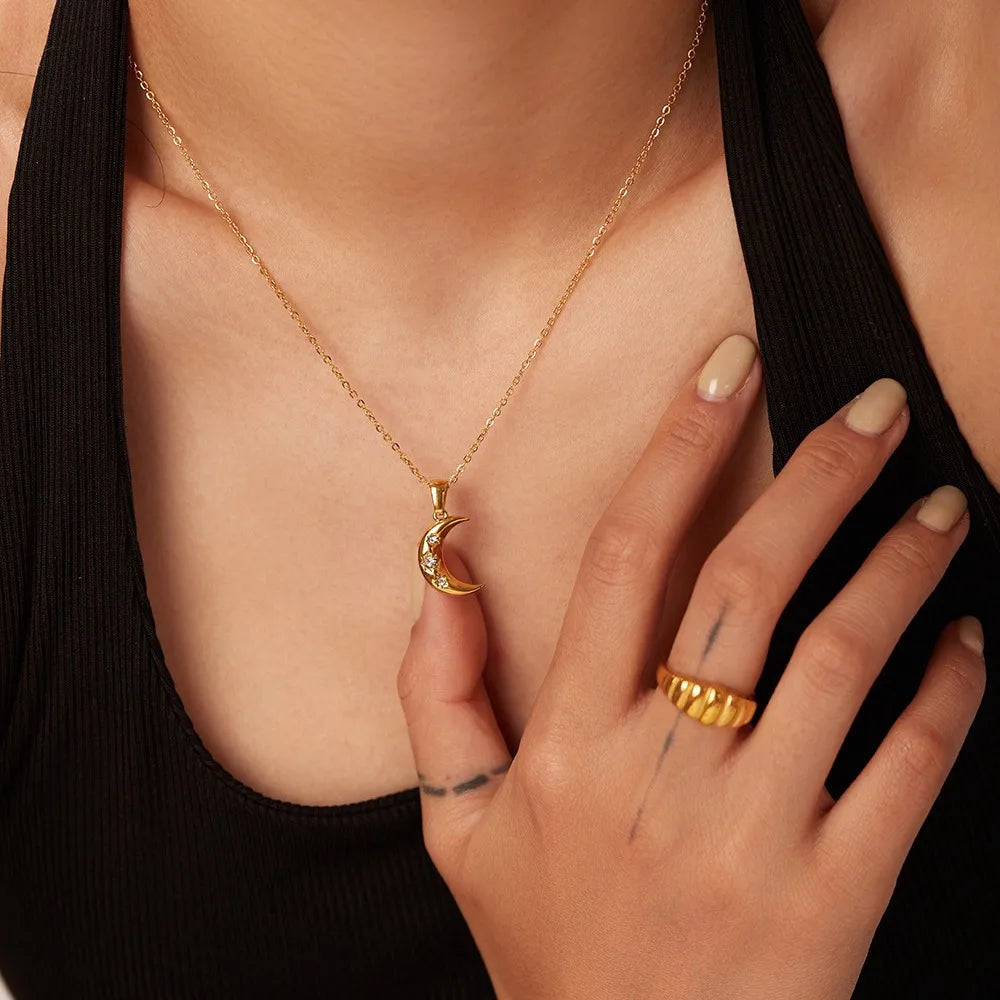 Selene Moon Pendant Necklace